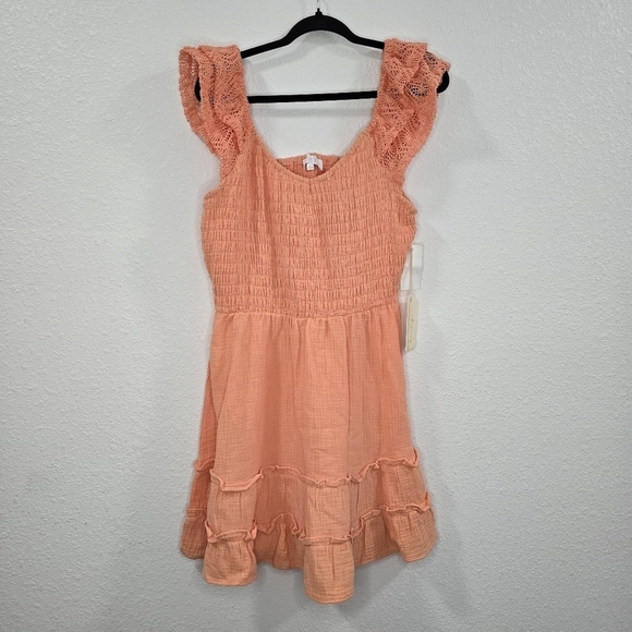 Love & Piece Dresses & Skirts - Love & Piece Straight Midi Dress Summer Lace Sleeve Vacation Flup Edge Size XL